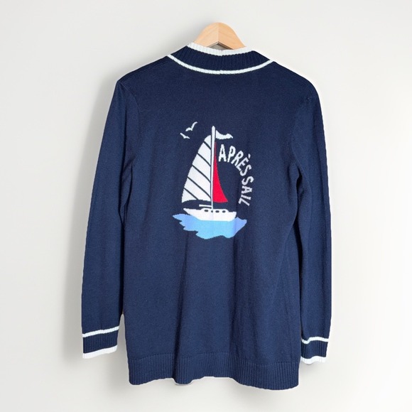 Talbots Sweaters - Talbots 'Après Sail' Open Front Cardigan Sweater Size MP Coastal Nautical Beach
